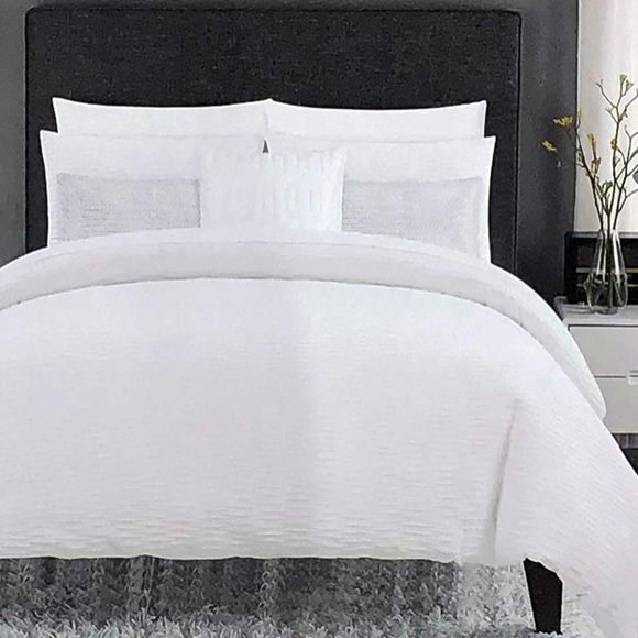 Bedding The Texture Collection Snow White Duvet Cover Set Poshmark